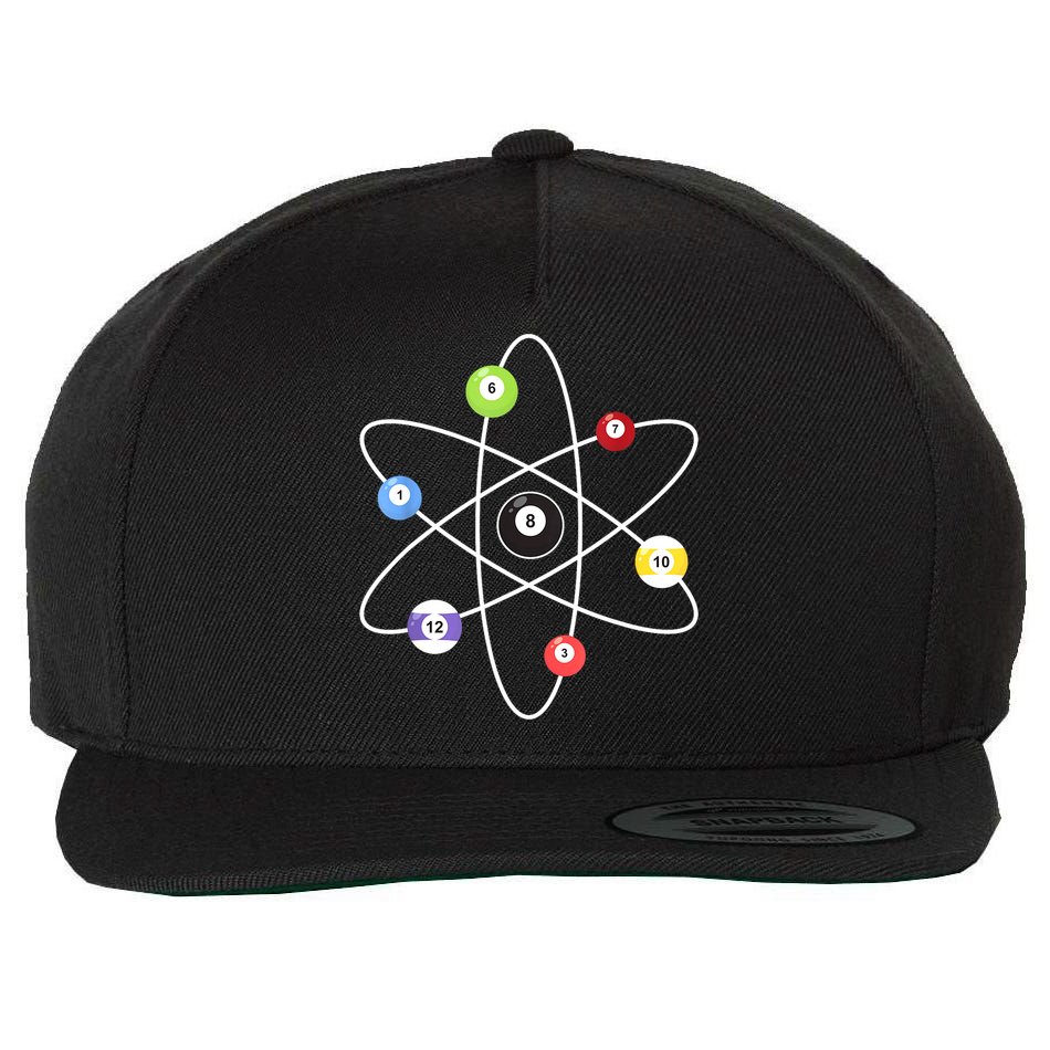 Billiard Lover Pool Player Game Sports Gift Cue Ball Atoms Wool Snapback Cap