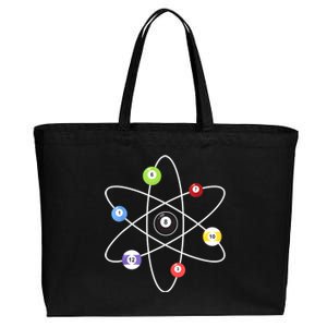 Billiard Lover Pool Player Game Sports Gift Cue Ball Atoms Cotton Canvas Jumbo Tote