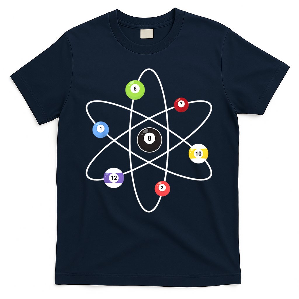 Billiard Lover Pool Player Game Sports Gift Cue Ball Atoms T-Shirt