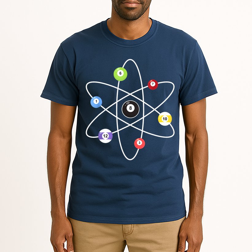 Billiard Lover Pool Player Game Sports Gift Cue Ball Atoms Tall T-Shirt