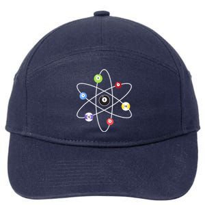 Billiard Lover Pool Player Game Sports Gift Cue Ball Atoms 7-Panel Snapback Hat