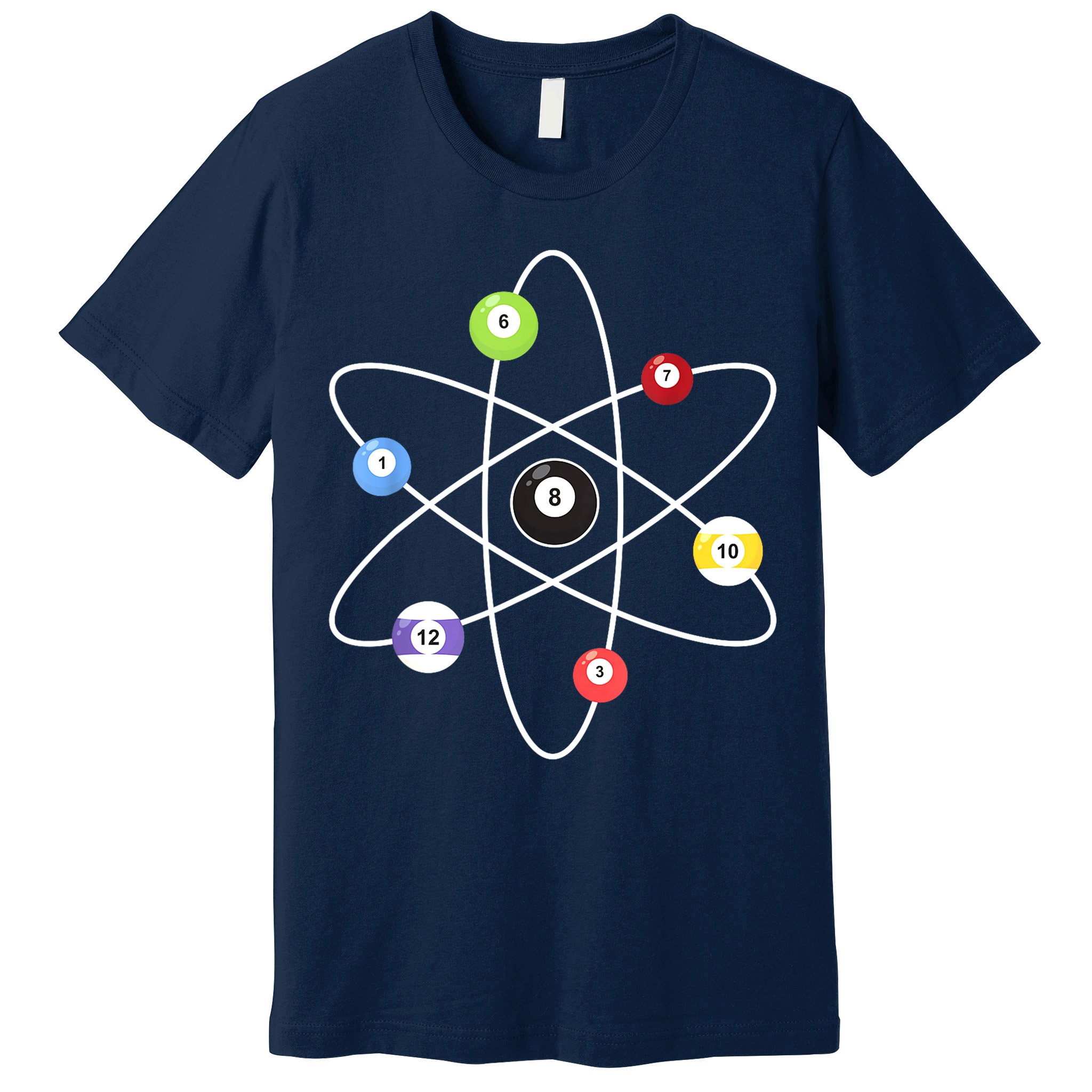 Billiard Lover Pool Player Game Sports Gift Cue Ball Atoms Premium T-Shirt