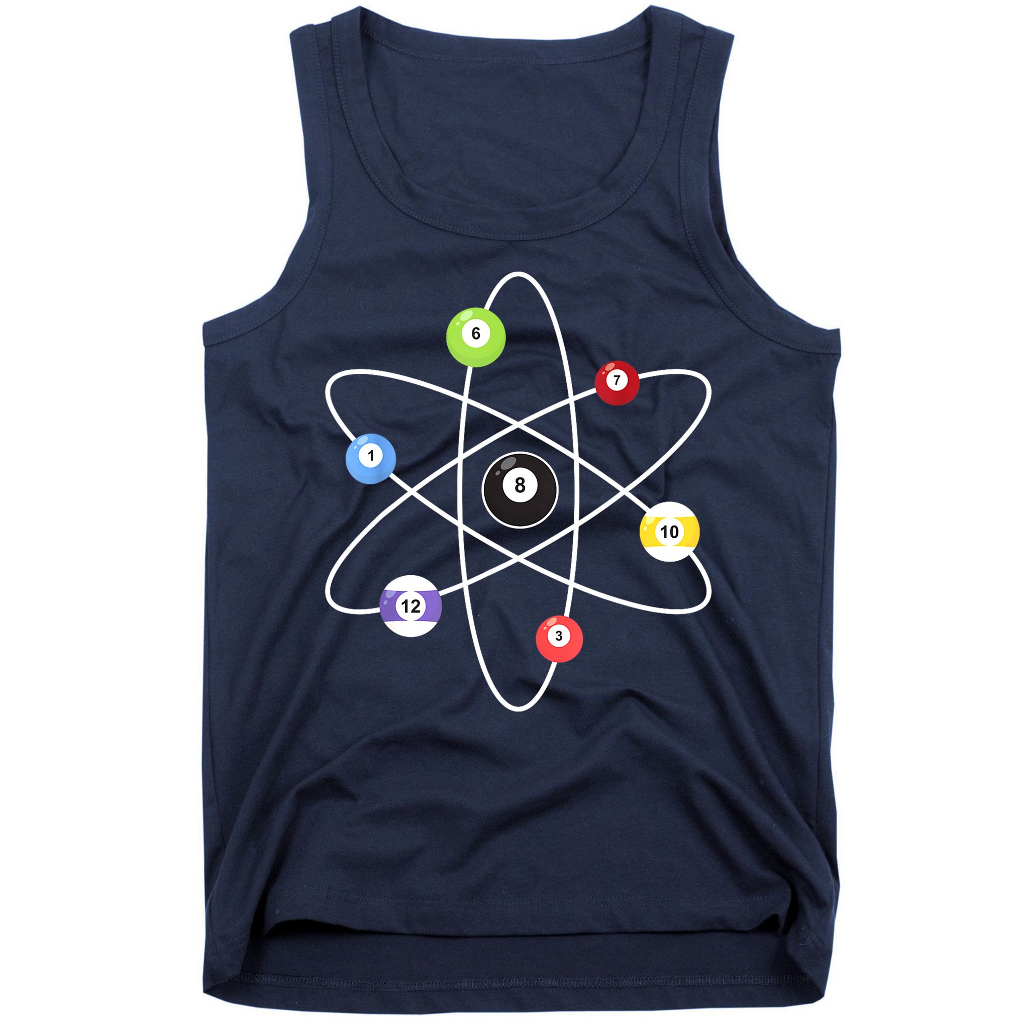 Billiard Lover Pool Player Game Sports Gift Cue Ball Atoms Tank Top