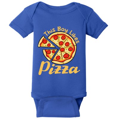 Boy Likes Pizza Ironic Pizza Making Italian Food Gift Baby Bodysuit