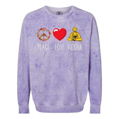 Buddha Love Peace Buddhist Zen Yoga Meditation Dao Mantra Colorblast Crewneck Sweatshirt