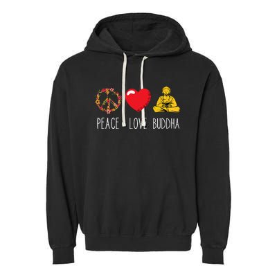 Buddha Love Peace Buddhist Zen Yoga Meditation Dao Mantra Garment-Dyed Fleece Hoodie