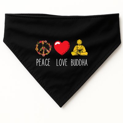 Buddha Love Peace Buddhist Zen Yoga Meditation Dao Mantra USA-Made Doggie Bandana