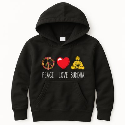 Buddha Love Peace Buddhist Zen Yoga Meditation Dao Mantra Kids Hoodie