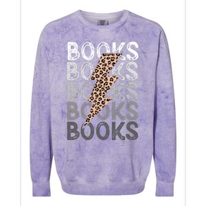 Books Leopard Print Book Club Bookish Colorblast Crewneck Sweatshirt