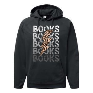 Books Leopard Print Book Club Bookish Performance Fleece Hoodie