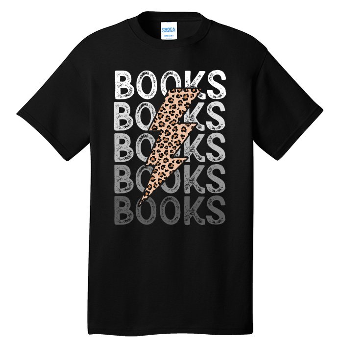 Books Leopard Print Book Club Bookish Tall T-Shirt