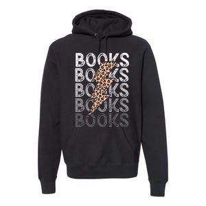 Books Leopard Print Book Club Bookish Premium Hoodie