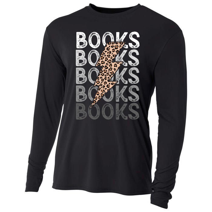 Books Leopard Print Book Club Bookish Cooling Performance Long Sleeve Crew