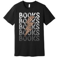 Books Leopard Print Book Club Bookish Premium T-Shirt