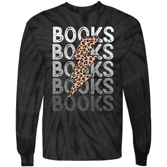 Books Leopard Print Book Club Bookish Tie-Dye Long Sleeve Shirt