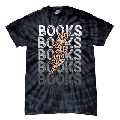 Books Leopard Print Book Club Bookish Tie-Dye T-Shirt