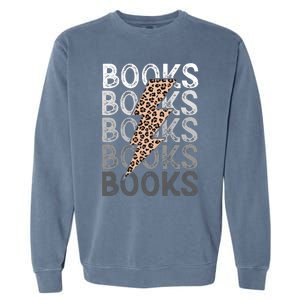 Books Leopard Print Book Club Bookish Garment-Dyed Sweatshirt