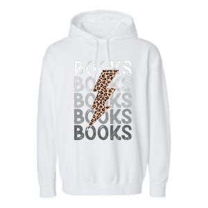 Books Leopard Print Book Club Bookish Garment-Dyed Fleece Hoodie