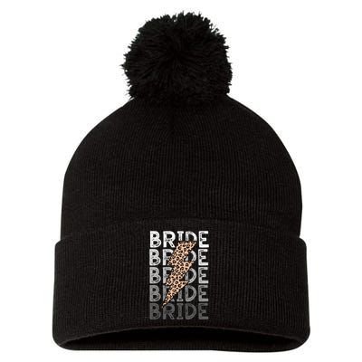 Bride Leopard Print Bachelorette Trip Pom Pom 12in Knit Beanie