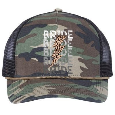 Bride Leopard Print Bachelorette Trip Retro Rope Trucker Hat Cap