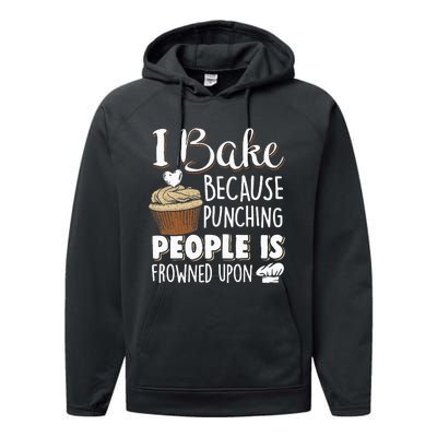 Baking Lover Punching People Baker & Cupcake Performance Fleece Hoodie