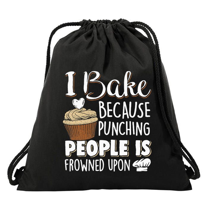 Baking Lover Punching People Baker & Cupcake Drawstring Bag