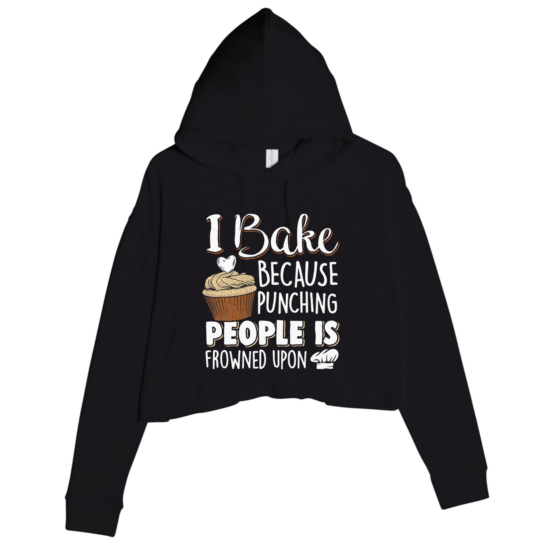 Baking Lover Punching People Baker & Cupcake Crop Fleece Hoodie