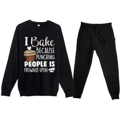 Baking Lover Punching People Baker & Cupcake Premium Crewneck Sweatsuit Set