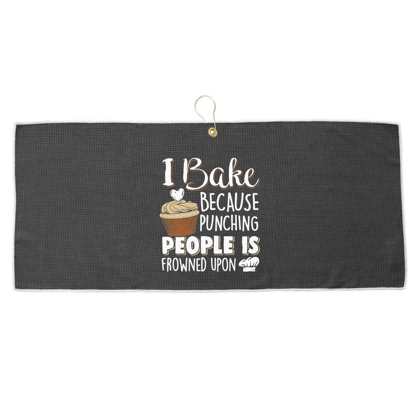 Baking Lover Punching People Baker & Cupcake Large Microfiber Waffle Golf Towel