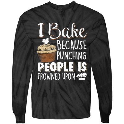 Baking Lover Punching People Baker & Cupcake Tie-Dye Long Sleeve Shirt