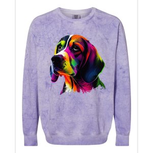 Beagle Lovers Pop Art Beagle Design Funny Beagle Colorblast Crewneck Sweatshirt