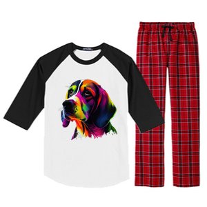 Beagle Lovers Pop Art Beagle Design Funny Beagle Raglan Sleeve Pajama Set