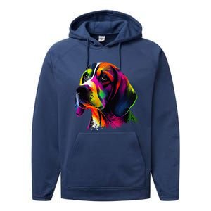 Beagle Lovers Pop Art Beagle Design Funny Beagle Performance Fleece Hoodie