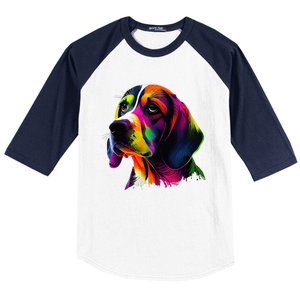 Beagle Lovers Pop Art Beagle Design Funny Beagle Baseball Sleeve Shirt