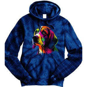 Beagle Lovers Pop Art Beagle Design Funny Beagle Tie Dye Hoodie