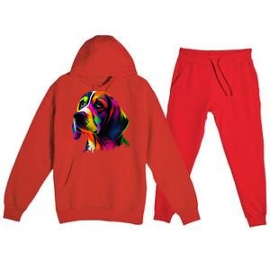 Beagle Lovers Pop Art Beagle Design Funny Beagle Premium Hooded Sweatsuit Set