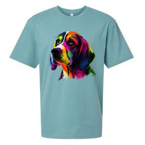 Beagle Lovers Pop Art Beagle Design Funny Beagle Sueded Cloud Jersey T-Shirt