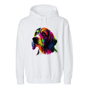 Beagle Lovers Pop Art Beagle Design Funny Beagle Garment-Dyed Fleece Hoodie