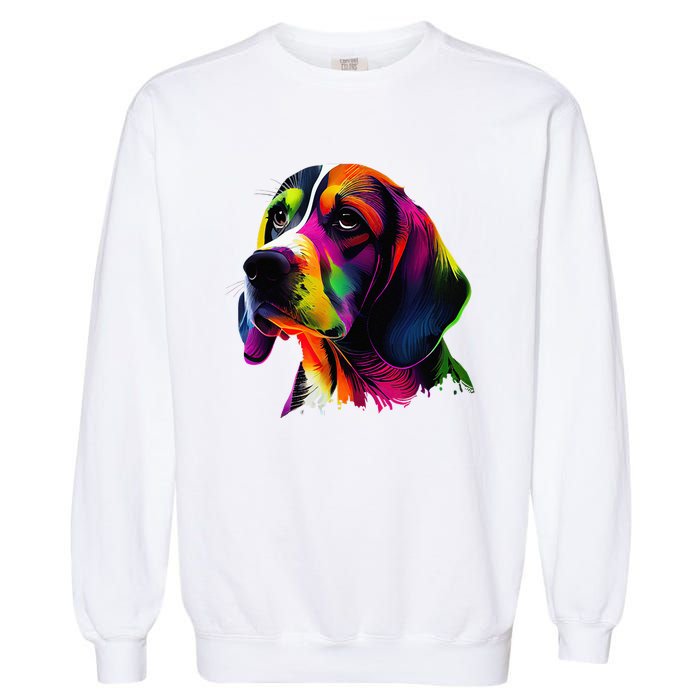 Beagle Lovers Pop Art Beagle Design Funny Beagle Garment-Dyed Sweatshirt