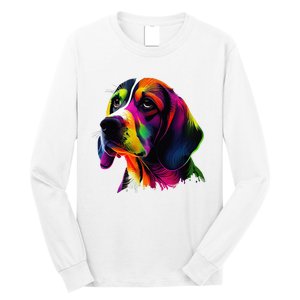 Beagle Lovers Pop Art Beagle Design Funny Beagle Long Sleeve Shirt