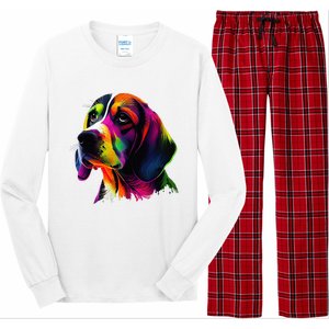 Beagle Lovers Pop Art Beagle Design Funny Beagle Long Sleeve Pajama Set