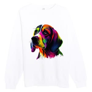 Beagle Lovers Pop Art Beagle Design Funny Beagle Premium Crewneck Sweatshirt