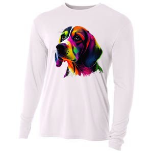 Beagle Lovers Pop Art Beagle Design Funny Beagle Cooling Performance Long Sleeve Crew