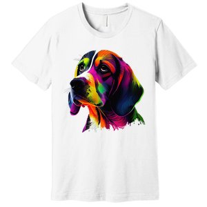 Beagle Lovers Pop Art Beagle Design Funny Beagle Premium T-Shirt