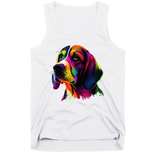 Beagle Lovers Pop Art Beagle Design Funny Beagle Tank Top