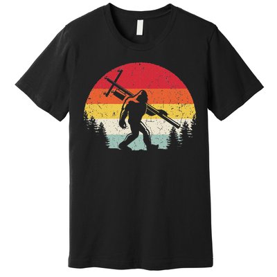 Bigfoot Lineman Power Electrician Sasquatch  Premium T-Shirt