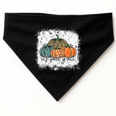 Bleached Leopard Pumpkin Autumn Its Fall Yall Thanksgiving USA-Made Doggie Bandana