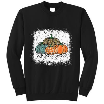 Bleached Leopard Pumpkin Autumn Its Fall Yall Thanksgiving Sweatshirt