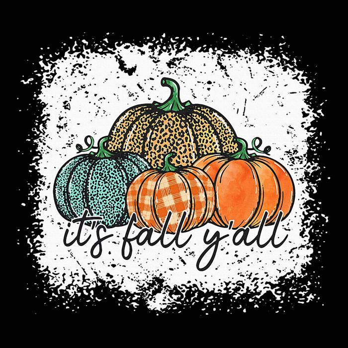 Bleached Leopard Pumpkin Autumn Its Fall Yall Thanksgiving T-Shirt
