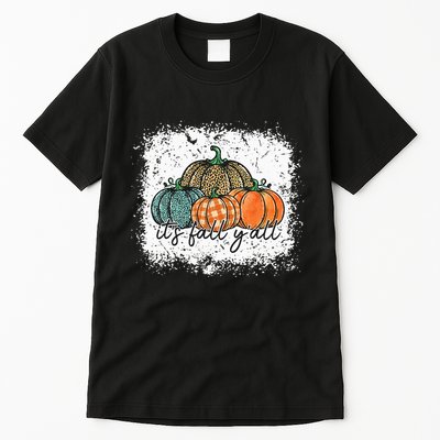 Bleached Leopard Pumpkin Autumn Its Fall Yall Thanksgiving Tall T-Shirt